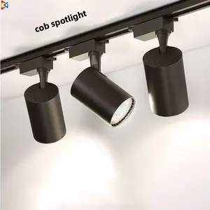 Modern Commercial Led Track Light Lamp Fixture Ra80 COB Spot Light 20w 30w Aluminium Casing 2 Wire No Flickering Track Lights