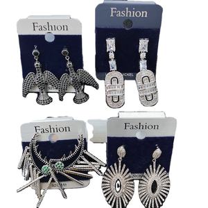 Mode strass 925 boucles d'oreilles en argent Sterling vendeur boucle d'oreille plaqué or personnalisé n'importe quel nom surdimensionné Hippie bijoux boucles d'oreilles - Product Image 6