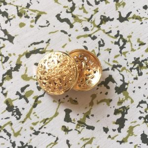 12 lớn vàng kim loại vòng haberdashery nút 18mm cho phụ nữ và nam giới quần áo may quần & bọc (A12) - Product Image 2