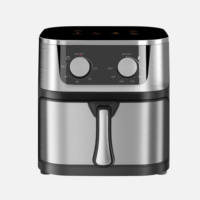 Freidora de Aire de Acero Inoxidable de 8L, Diseño Moderno y Fácil de Limpiar, 1400W, Imagen a Color, 10 Menús, Pantalla Táctil, 80-220V ° Freidora de Aire Digital C