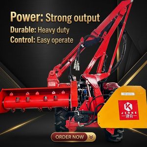 Desbrozadora de martillos hidráulica duradera para tractor con brazo desplazable trasero para pendientes y zanjas - Product Image 1