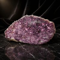 Tranche de Phosphosiderite Naturelle Polie Violette, Pierre Brute, Plaque Minérale, Spécimen Cristallin, Grappe de Cristaux de Guérison, Décoration Maison/Bureau/Feng Shui, Cadeau