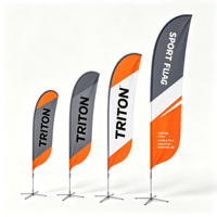 Drapeau à plumes personnalisé pour la promotion d'entreprise, affichage extérieur, mât en fibre de verre, impression de logo personnalisé