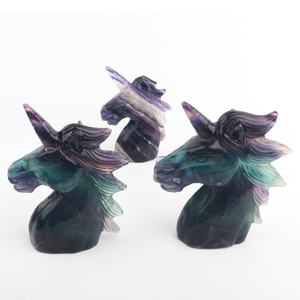 Vente en gros de licorne ovale sculptée en cristal de fluorite naturelle écologique - Product Image 6