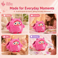 Peluche Monstre Bête Pêche Rose AI avec Ailes de Chauve-Souris, 3 Modèles, Encyclopédie ChatGPT, Clonage Vocal, Mémoire Longue Durée, Plus de 50 Langues, 2.4G