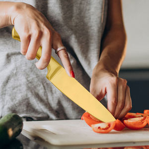 Luxury Gold 14-Piece Kitchen Chef <b>Knife</b> <b>Set</b> High Carbon Stainless Steel <b>Sharp</b> Cutlery Kitchen <b>Knife</b> <b>Set</b> with White <b>Knife</b> Holder - Product Image 4