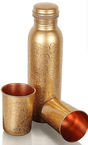 Juego de Botellas de Agua de Cobre con Vasos, Diseño Martillado, Juego de Bebidas para el Hogar, Cocina y Viajes - Product Image 2