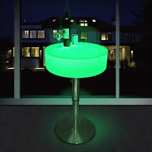 Table de barre lumineuse à LED portable, base en acier inoxydable, rechargeable, colorée, utilisée, à vendre