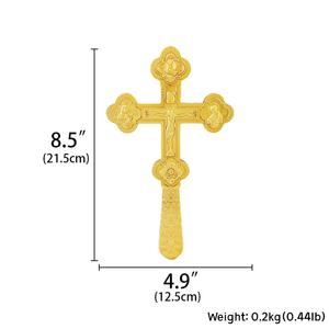 Cruz de Bendición Ortodoxa de Metal HT de 8.5 Pulgadas, Crucifijo de Oración Ortodoxo, Cruz Cristiana para Decoración de Altar de Iglesia y Regalo Religioso - Product Image 2