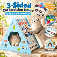 Multifunktionales Dreieckiges Katzenhaus mit Kratzrampe Filz-Katzenbett Versteck Kletter-Kratzbaum Indoor-Katzenmöbel