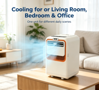 Aire Acondicionado Portátil Airwens de 1800 BTU Solo Frío, Mini Temporizador, 3 Modos de Funcionamiento, Diseño Compacto para Caravana, Tienda de Campaña, Oficina, Dormitorio