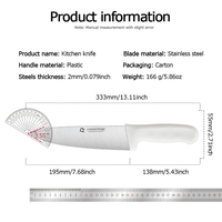 Couteau de chef professionnel individuel, lame en acier inoxydable affûtée, manche en PP, pour la restauration, la cuisine, la location saisonnière, l'épicerie, les achats en gros