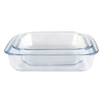 Plat à pâtisserie carré en verre borosilicate de haute qualité avec poignée, ensemble de matériel de cuisson écologique, résistant à la chaleur, compatible four et micro-ondes