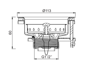 Assemblaggio Scarico Lavello Quadrato 4-1/2'' con Filtro a Cestello Superficie Oro Spazzolato Disponibile OEM - Product Image 6