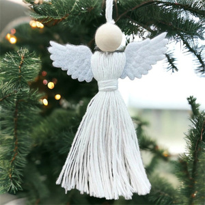 Pendente in tessuto a mano con nappa d'angelo appesa da parete a casa decorazione per albero di natale con ciondolo in cotone pendente da parete - Product Image 5