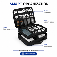 Étui Organisateur Électronique Personnalisé d'Usine 2016 Grande Capacité Sac de Rangement de Câbles de Voyage pour Téléphones Tablettes Chargeurs OEM ODM