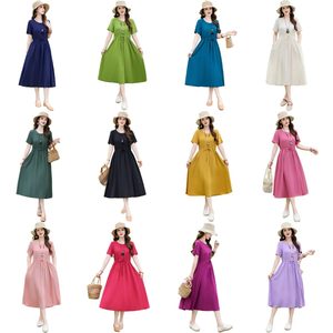 Vestido Largo de Viscosa de Color Sólido, Nuevo 2026, Elegante, de Alta Gama, para Mujer, Verano - Product Image 1