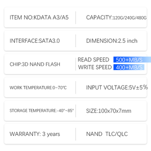KDATA 휴대용 SSD 하드 드라이브 240GB 256GB 2.5인치 1TB SSD 120GB 480GB 240GB 1TB 솔리드 스테이트 SSD - Product Image 4