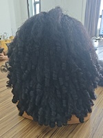 Perruque Sans Colle en Cheveux Vierges 12A, 250% Yaki Raide avec Extrémités Bouclées en Spirale, Bob Lace Frontale 13*4, Perruques Courtes Afro Bouclées en Cheveux Humains
