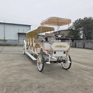 Wedding Style 4-<b>row</b> Sightseeing Carriage/Tour Park Sightseeing Carriages/Electric Horse-Drawn Elegant Tourist Carriage - Product Image 2