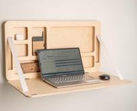 Bureau mural pliable en contreplaqué minimaliste personnalisé, gain de place, durable et portable