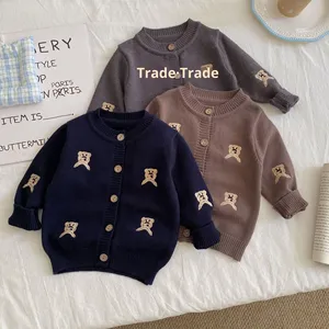 Nouveau <span class=keywords><strong>cardigan</strong></span> tricoté à col rond pour garçons, style coréen, collection printemps 2025 – Veste bébé élégante et mignonne pour l'automne - Product Image 3