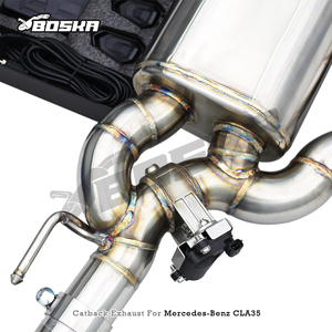 Échappement arrière de luxe en acier inoxydable poli avec soupape électronique pour Mercedes-Benz CLA35 AMG W118 2.0T - Product Image 3