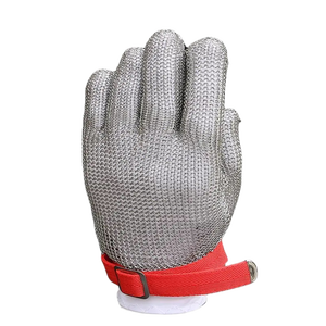 Gants de sécurité à cinq doigts en maille métallique en acier inoxydable pour cloison d'abattage - Product Image 2