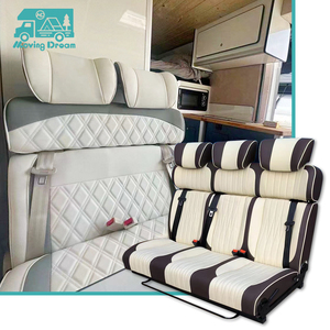 JDA роскошная кожаная Регулируемая Модифицированная Складная сменная кровать, автомобильные тройные сиденья для фургона - Product Image 4