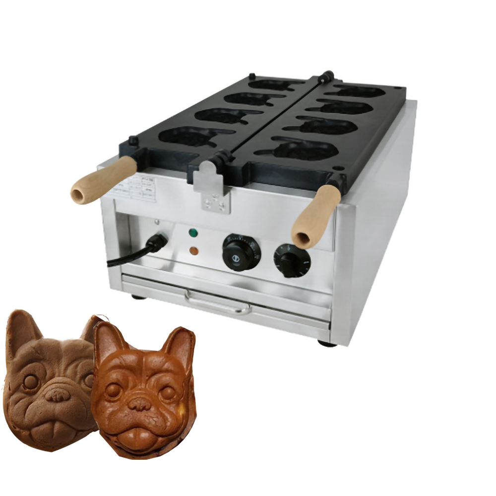 Waffle Maker Puppy Shape Cookie Machine Bread Maker Máquina elétrica comercial do waffle com controle de temperatura