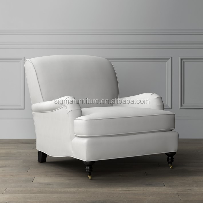 hotel Indoor living room furniture Frame crafted of hardwood and fabric deep seat armchair
