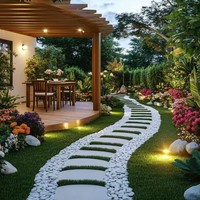Gravier décoratif blanc naturel en pierre de lune pour aménagement paysager, allées de jardin et couverture du sol