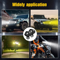 Feux LED pour moto, phare de moto, double couleur, projecteur LED, éclairage de travail, phare antibrouillard pour moto, ATV, projecteur LED auxiliaire