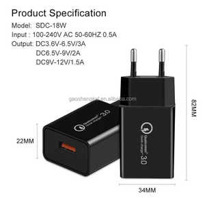 Adaptateur secteur de premier rang au Royaume-Uni, en Europe, aux États-Unis et en Australie, chargeur de téléphone portable QC3.0 18W à charge rapide pour <span class=keywords><strong>Samsung</strong></span>, chargeur mural de voyage, logo personnalisé - Product Image 6