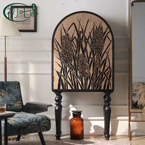 Vintage Style <b>Sideboard</b> Solid Wood Carved High Leg Decorative Cabinet Arched Design Living Room Display Cabinet A2878 - Product Image 2