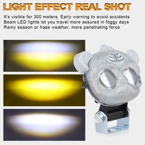 LELANPU - Proyector LED para Coche, 12 V, Tamaño Mini, para Camioneta Todoterreno, Color RGB, Forma de Cabeza de León, 12 W, 2 Lentes, Luz de Trabajo - Product Image 5