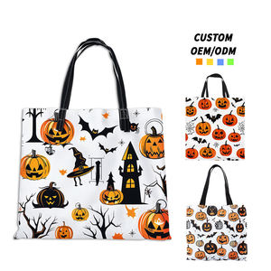 Bolsas de Mano de Lona de Algodón Plegables con Logotipo Personalizable Reutilizables de Moda para Halloween - Product Image 2