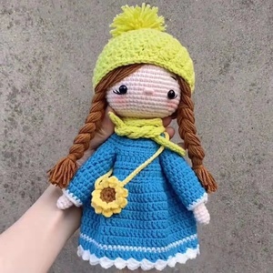 BoTu fai da te fatto a mano fai da te gancio bambola in maglia 37cm bambola alta ragazza bambola creativa materiale confezione o peluche rifinito - Product Image 3