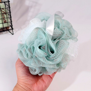 Bath Flower <b>Sponge</b> Soft <b>Exfoliating</b> Body Cleansing Bath Ball Green White Flower Shape For Adults And Children - Product Image 3