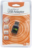 Tarjeta de Red USB de Doble Banda de 600m sin Controladores, Tarjeta de Red Inalámbrica 2 en 1 BT WIFI para Computadora de Escritorio