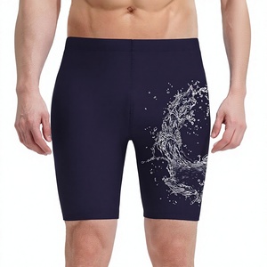 Men's Low Washed Swimming <b>Trunks</b> <b>Boxer</b> <b>Trunks</b> Quick Dry Spandex/Nylon Drawstring Closure Fashionable Back Bag Design Beach Pants - Product Image 3