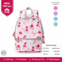Sac à dos enfant personnalisé imprimé Princesse, sac d'école pour filles, sac à dos léger pour tout-petits, motif dessin animé mignon, rose doré, fermeture éclair, OEM