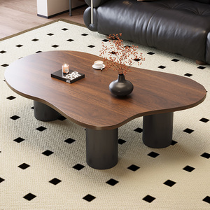 <b>Walnut</b> <b>Coffee</b> <b>Table</b> Cloud Shape Modern Design Living Room Furniture - Product Image 1
