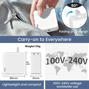 อะแดปเตอร์ชาร์จไฟ SChitec 100W ชาร์จเร็วแบบ PD ช่องเดียว ใช้เทคโนโลยี GaN สำหรับชาร์จแล็ปท็อป โทรศัพท์มือถือ และอุปกรณ์อื่นๆ - Product Image 3