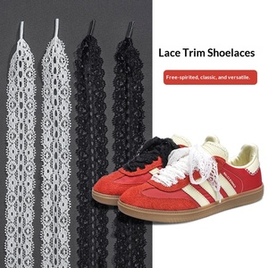 Cordones de encaje de seda blancos de 3 cm de ancho plano para zapatillas con punta en T, zapatos casuales, estilo Ballet <span class=keywords><strong>Samba</strong></span>, zapatos de entrenamiento alemanes, DIY - Product Image 2