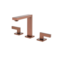 Mitigeur de salle de bain de luxe robinet monté sur pont brossé or rose vanité robinets de salle de bain pour évier 3 trous