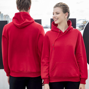Sweat-shirt à capuche en pur coton pour femme, manches longues, épais et chaud, pull rouge avec logo publicitaire imprimé, vêtements de loisirs, marque de mode - Product Image 1