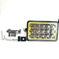 Lampe de travail LED carrée 5 pouces 15 LED 12V-24V étanche pour camion, SUV, VTT, tracteur, excavatrice