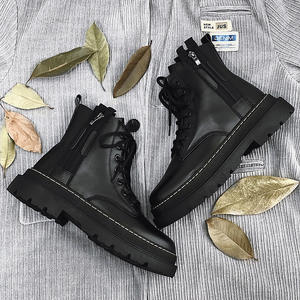 Trendyy, botas de moto de estilo británico para hombre, para otoño <span class=keywords><strong>e</strong></span> invierno, botas Chelsea de gran tamaño, cierre con cordones, trabajo de aumento de altura - Product Image 3