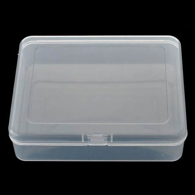 Empty Rectangular Clear Plastic Storage Containers Box with Hinged Lid